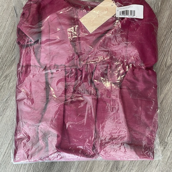 NEW NWT HUTCH Anthropologie Short Sleeve Marian Dress Midi Plum Medium - Picture 8 of 9